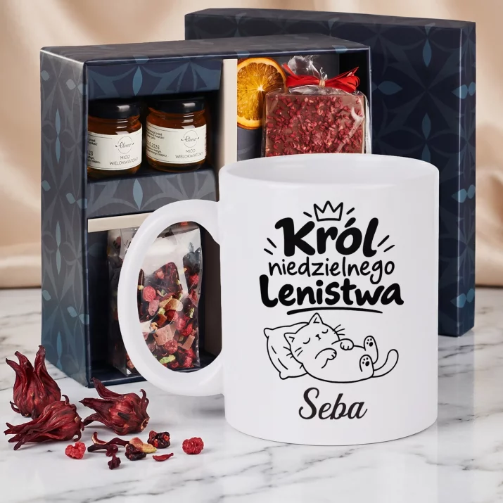 Zestaw Prezentowy z Kubkiem Dla Niego Na Walentynki Dla Mężczyzny: Król Niedzielnego