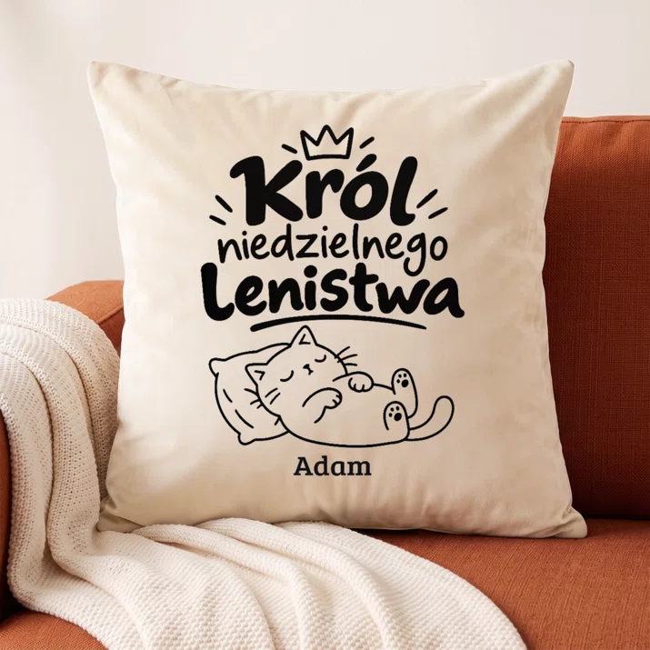 Poduszka Dekoracyjna Dla Niego Prezent Na Walentynki Dla Mężczyzny: Król Niedzielnego