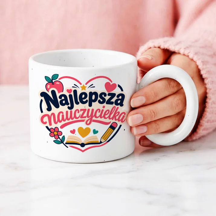 Kubek Z Okrągłym Uchem Dla Nauczycielki Prezent Na Dzień Nauczyciela Dla Kobiety: Słodka Nauczycielska