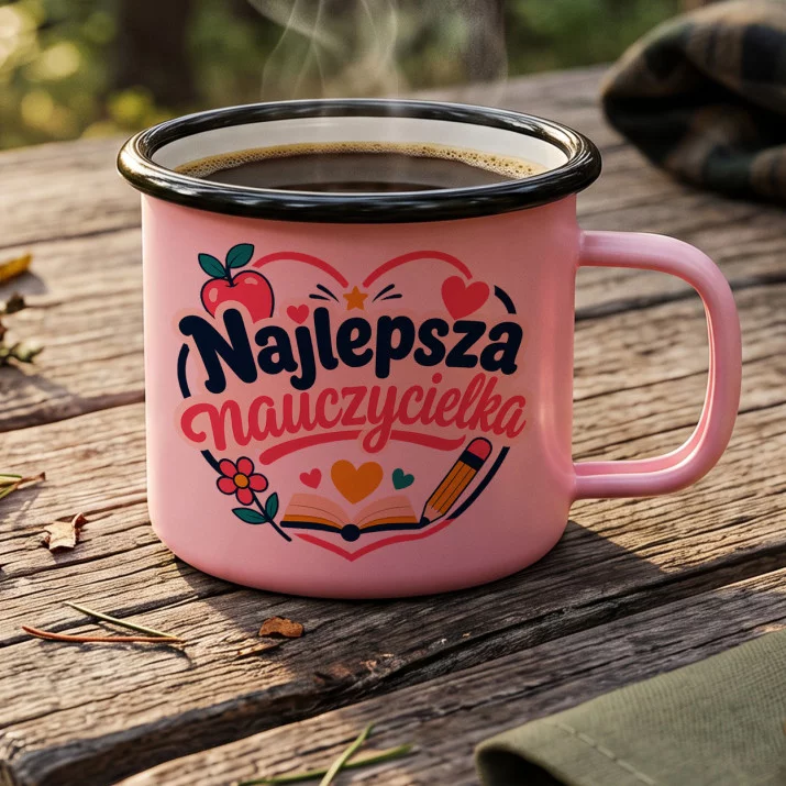 Kubek Emaliowany Dla Nauczycielki Prezent Na Dzień Nauczyciela Dla Kobiety: Słodka Nauczycielska Kubek Emaliowany Dla Nauczycielki Prezent Na Dzień Nauczyciela Dla Kobiety: Słodka Nauczycielska