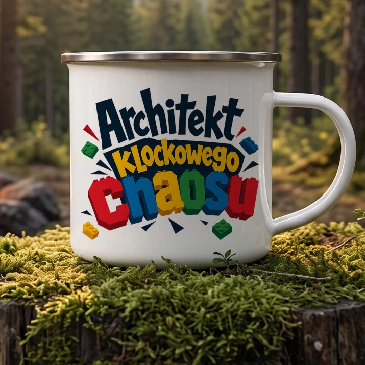 Kubek Emaliowany Dla Fana Lego Prezent Dla Mężczyzny: Klockowy Architekt