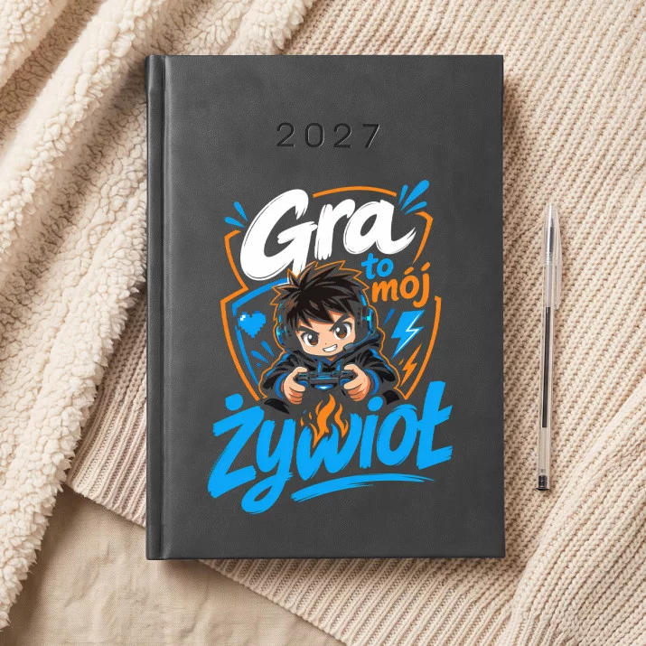 Kalendarz Książkowy A5 2027 Dla Gamera Prezent Dla Mężczyzny: Chibi Gracz Kalendarz Książkowy A5 2027 Dla Gamera Prezent Dla Mężczyzny: Chibi Gracz