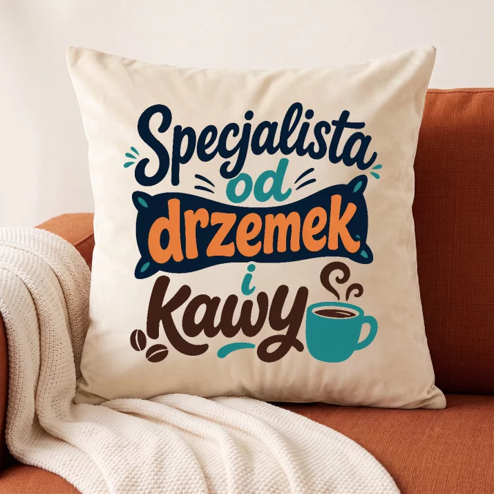 Poduszka Dekoracyjna Dla Przyjaciela Prezent Dla Mężczyzny: Drzemka I Kawa Poduszka Dekoracyjna Dla Przyjaciela Prezent Dla Mężczyzny: Drzemka I Kawa