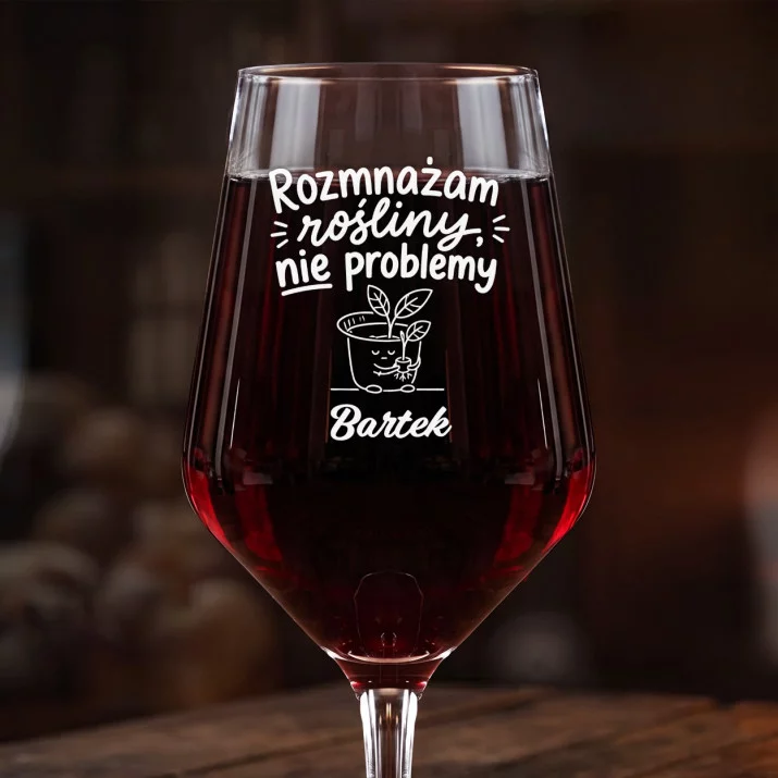 Mega Kieliszek Do Wina z Grawerem Dla Ogrodnika Prezent Dla Mężczyzny: Rozmnażam Rośliny, Nie Mega Kieliszek Do Wina z Grawerem Dla Ogrodnika Prezent Dla Mężczyzny: Rozmnażam Rośliny, Nie