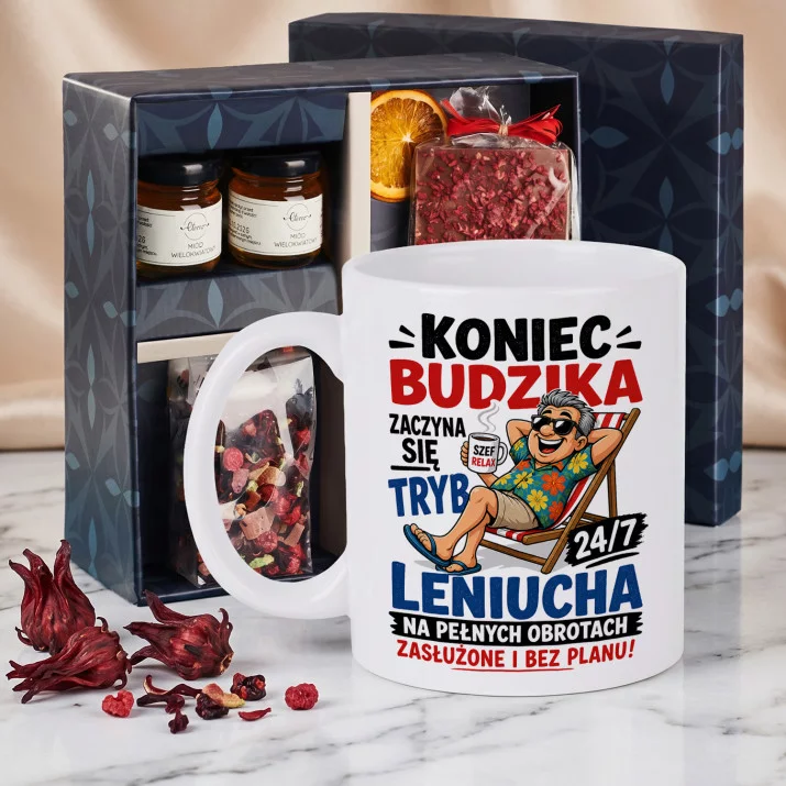 Zestaw Prezenowy Z Kubkiem Na Odejście Na Emeryturę Dla Emeryta: Wakacyjny Relaks Zestaw Prezenowy Z Kubkiem Na Odejście Na Emeryturę Dla Emeryta: Wakacyjny Relaks