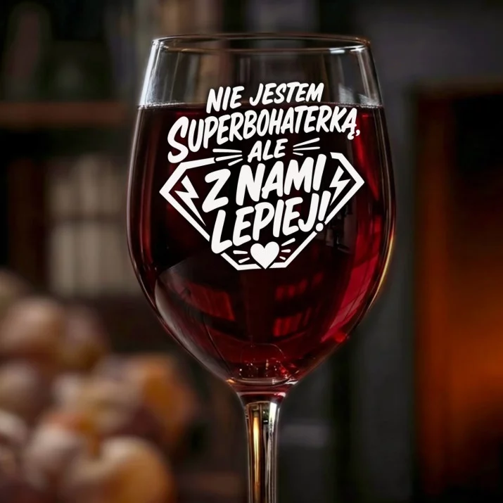 Kieliszek Do Wina Na Dzień Kobiet Prezent Dla Kobiety Kobiety: Superbohaterka? Z Nami Lepiej