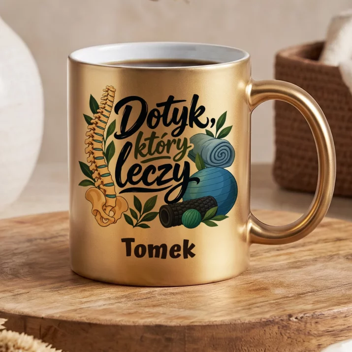 Złoty Kubek Dla Fizjoterapeuty Prezent Dla Mężczyzny: Dotyk, Który Leczy