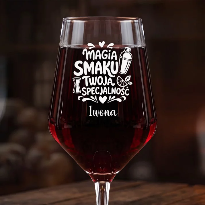 Mega Kieliszek Do Wina z Grawerem Dla Barmanki Prezent Dla Kobiety: Magia Smaku Barmanki Mega Kieliszek Do Wina z Grawerem Dla Barmanki Prezent Dla Kobiety: Magia Smaku Barmanki