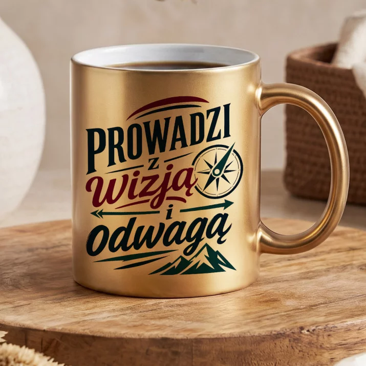 Złoty Kubek Dla Szefowej Prezent Dla Kobiety: Liderska Duma