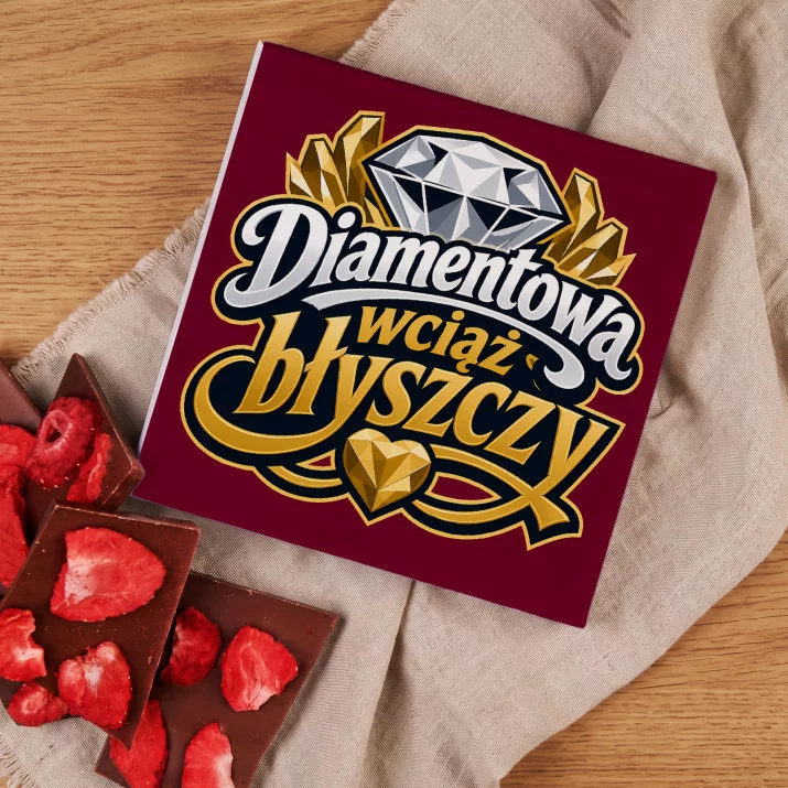 Czekolada Z Truskawkami Na 60 Rocznicę Ślubu Prezent Na Walentynki Dla Kobiety: Diamentowy Humor Czekolada Z Truskawkami Na 60 Rocznicę Ślubu Prezent Na Walentynki Dla Kobiety: Diamentowy Humor