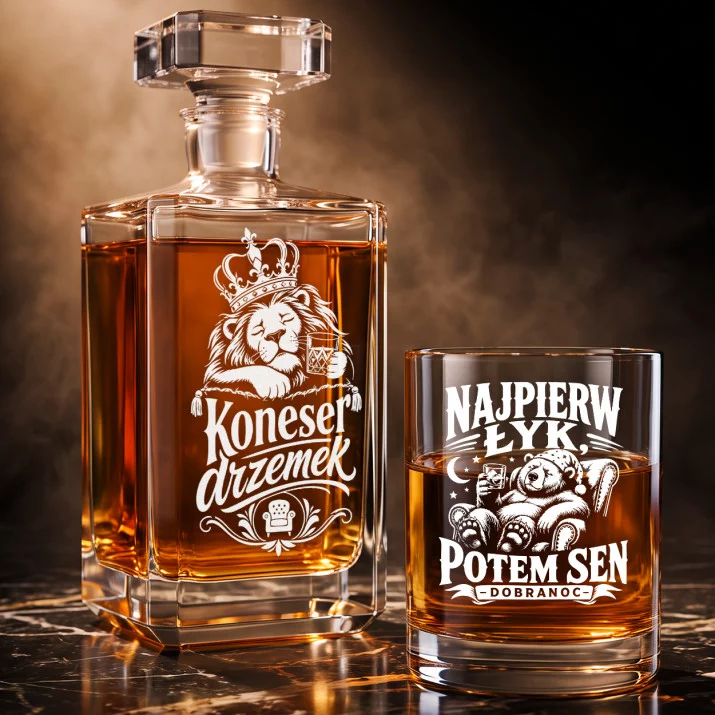 Zestaw Do Whisky Dla Śpiocha Prezent Dla Mężczyzny: Leniwy Koneser