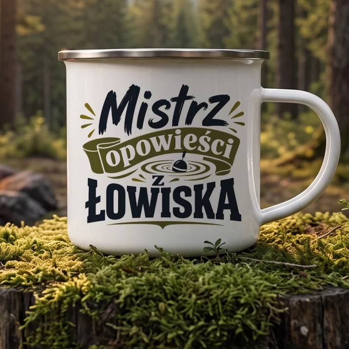 Kubek Emaliowany Dla Wędkarza Prezent Dla Mężczyzny: Łowiskowe Opowieści Kubek Emaliowany Dla Wędkarza Prezent Dla Mężczyzny: Łowiskowe Opowieści