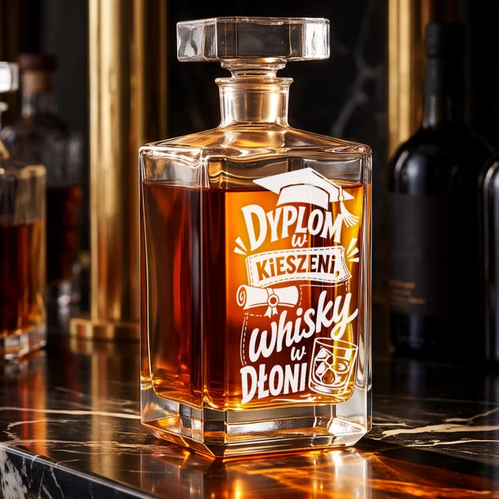 Karafka Do Whisky z Grawerem Na Obronę Licencjatu Prezent: Toast Po Obronie Karafka Do Whisky z Grawerem Na Obronę Licencjatu Prezent: Toast Po Obronie