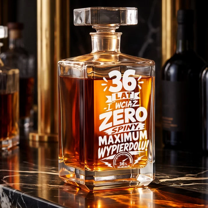 Karafka Do Whisky z Grawerem Dla 36 Latka Prezent Na 35 Urodziny: Zero Spiny