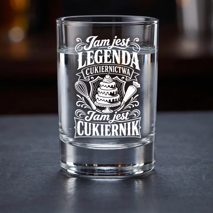 Kieliszki Do Wódki Dla Cukiernika Prezent Dla Mężczyzny: Herb Słodkiej Legendy Kieliszki Do Wódki Dla Cukiernika Prezent Dla Mężczyzny: Herb Słodkiej Legendy
