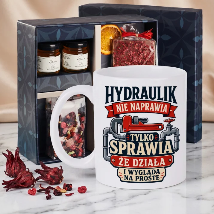 Zestaw Prezenowy Z Kubkiem Dla Hydraulika: Hydraulik Sprawia, Że Działa Zestaw Prezenowy Z Kubkiem Dla Hydraulika: Hydraulik Sprawia, Że Działa