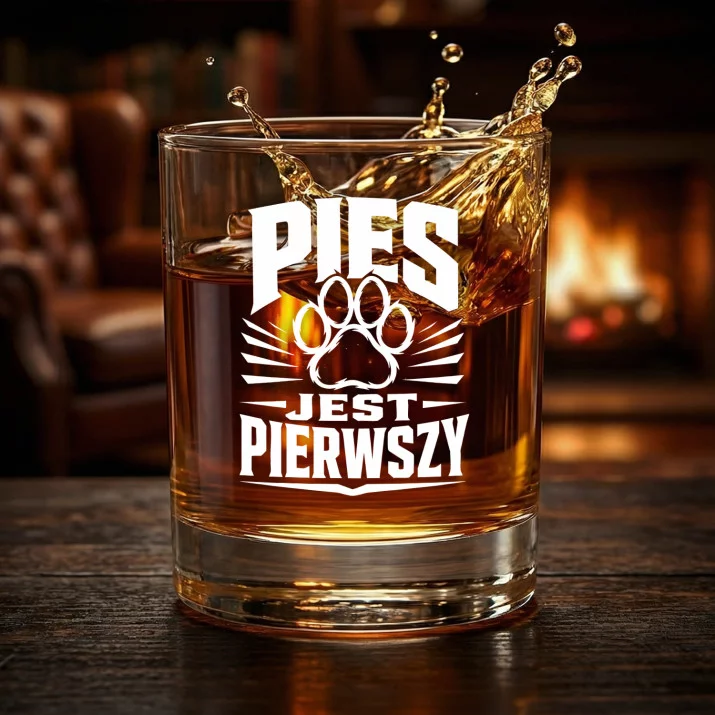 Szklanka Do Whisky Dla Psiarza Prezent Dla Mężczyzny: Pies Jest Pierwszy Szklanka Do Whisky Dla Psiarza Prezent Dla Mężczyzny: Pies Jest Pierwszy