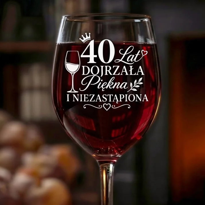 Kieliszek Do Wina Na 40 Urodziny Prezent Dla Kobiety: 40 Lat Dojrzała Piękna Kieliszek Do Wina Na 40 Urodziny Prezent Dla Kobiety: 40 Lat Dojrzała Piękna