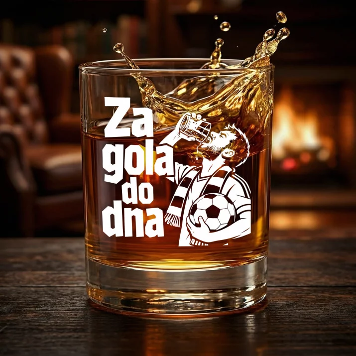 Szklanka Do Whisky Dla Kibica Prezent Dla Mężczyzny: Za Gola Do Dna Szklanka Do Whisky Dla Kibica Prezent Dla Mężczyzny: Za Gola Do Dna