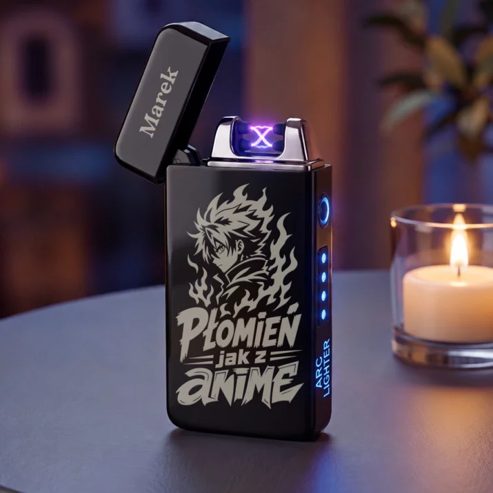 Zapalniczka Z Grawerem Dla Fana Anime Prezent Dla Mężczyzny: Płomień Anime