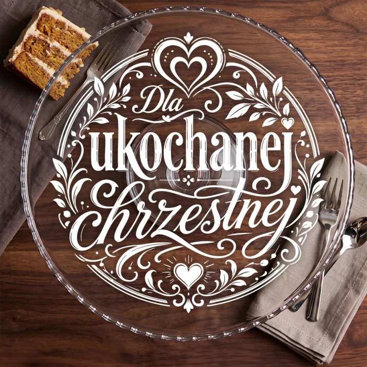 Patera Na Ciasto Dla Chrzestnej Prezent Dla Kobiety: Emblemat Wdzięczności Patera Na Ciasto Dla Chrzestnej Prezent Dla Kobiety: Emblemat Wdzięczności