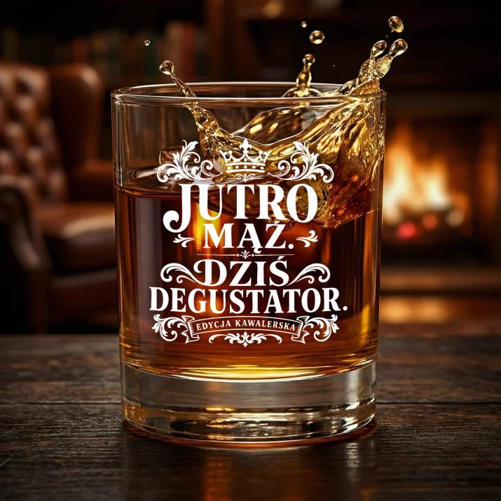 Szklanka Do Whisky Na Wieczór Kawalerski Prezent Dla Mężczyzny: Jutro Mąż. Dziś Degustator.