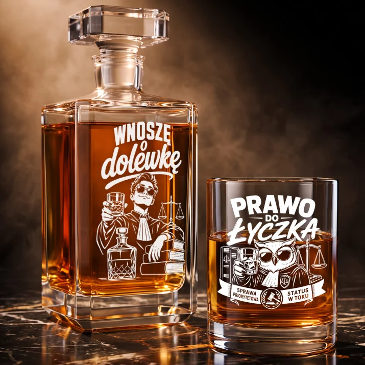 Zestaw Do Whisky Dla Studenta Prawa Prezent Dla Mężczyzny: Wnoszę O Dolewkę