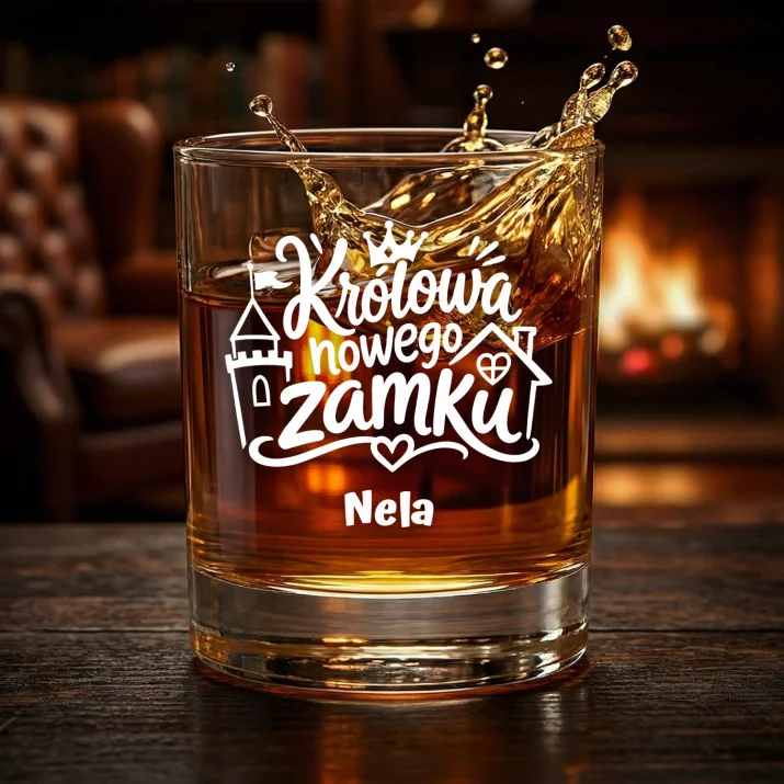 Szklanki Do Whisky z Grawerem Na Nowy Dom Prezent Dla Kobiety: Królowa Nowego Zamku