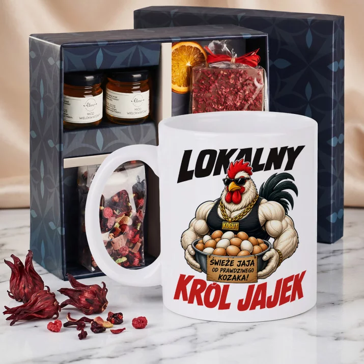 Zestaw Prezenowy Z Kubkiem Dla Faceta: Lokalny Król Jajek Zestaw Prezenowy Z Kubkiem Dla Faceta: Lokalny Król Jajek