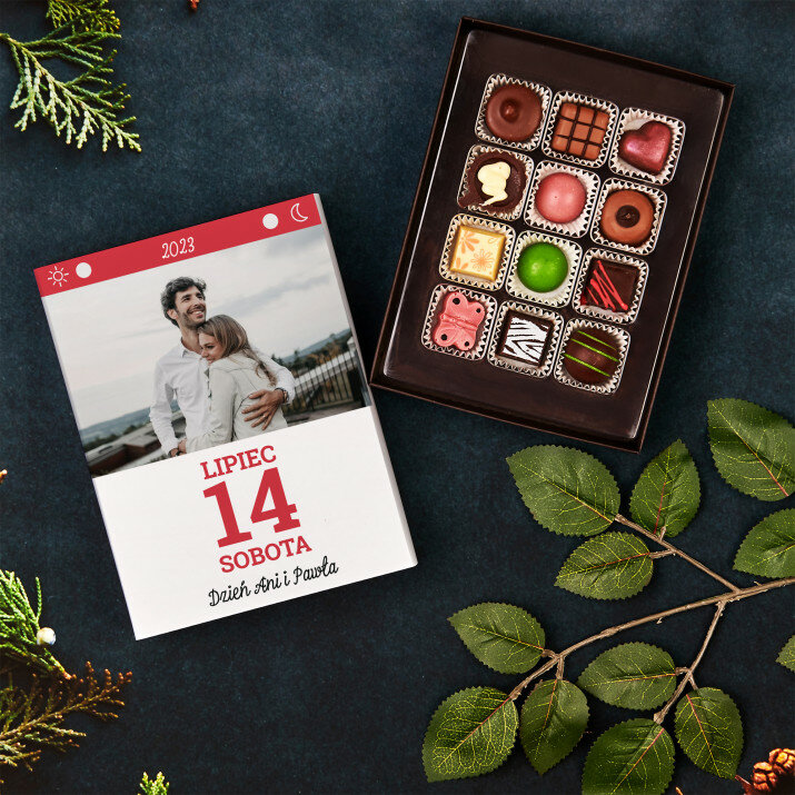 Kartka z kalendarza zdjęcie - Praliny z belgijskiej czekolady