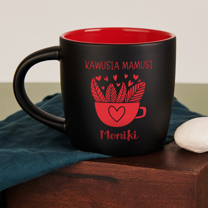 Kawusia mamusi - Czarny kubek ceramiczny Kawusia mamusi - Czarny kubek ceramiczny
