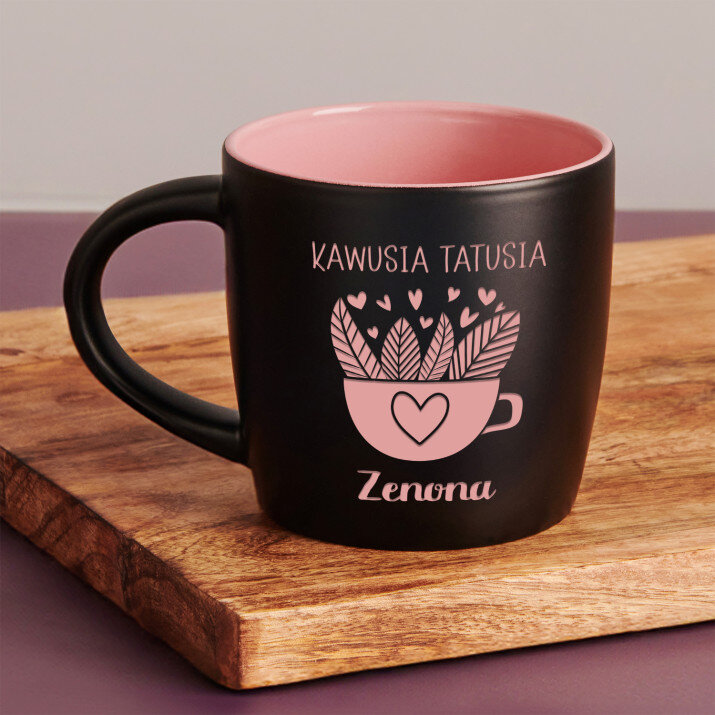 Kawusia tatusia - Czarny kubek ceramiczny Kawusia tatusia - Czarny kubek ceramiczny