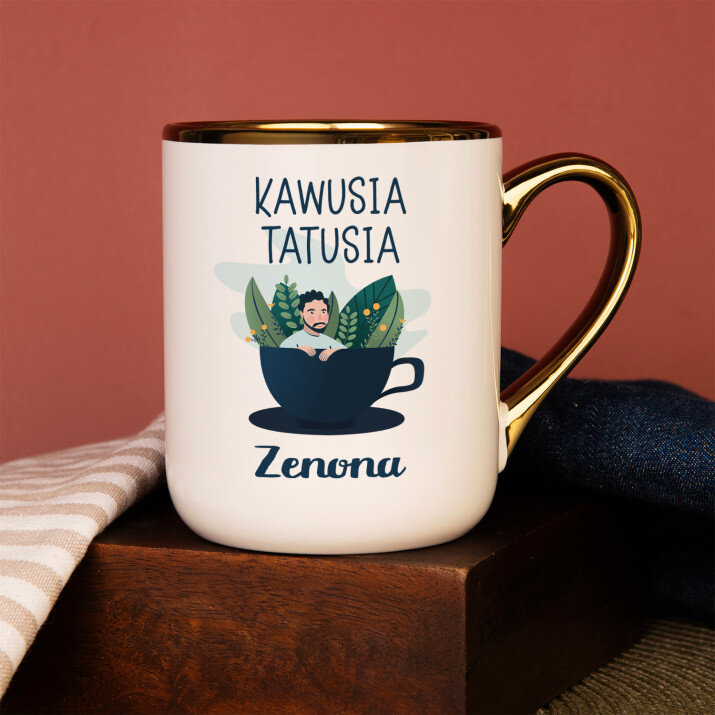 Kawusia tatusia - Kubek ceramiczny ze złotym rantem