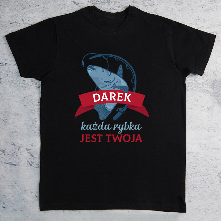 Każda rybka jest twoja - Czarna koszulka męska