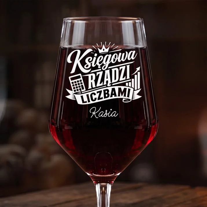 Mega Kieliszek Do Wina z Grawerem Dla Księgowej Prezent Dla Kobiety: Księgowa Rządzi Liczbami Mega Kieliszek Do Wina z Grawerem Dla Księgowej Prezent Dla Kobiety: Księgowa Rządzi Liczbami