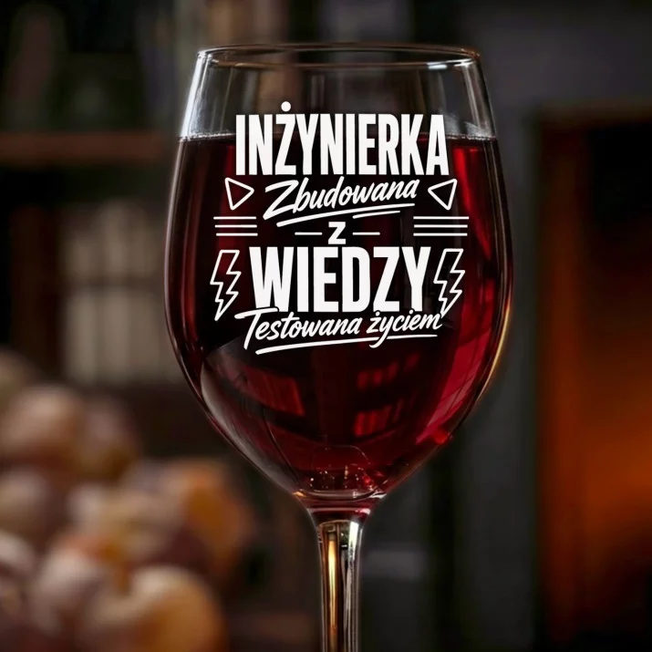 Kieliszek Do Wina Na Obronę Inżyniera Prezent Dla Kobiety: Inżynierka Testowana Życiem