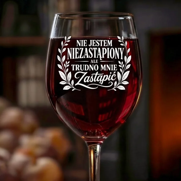 Kieliszek Do Wina Dla Kolegi Z Pracy Prezent Dla Mężczyzny: Trudno Mnie Zastąpić Kieliszek Do Wina Dla Kolegi Z Pracy Prezent Dla Mężczyzny: Trudno Mnie Zastąpić