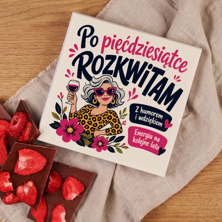 Czekolada Z Truskawkami Na 50 Urodziny Prezent Dla 50 Latki Kobiety: Kobieta W Rozkwicie Czekolada Z Truskawkami Na 50 Urodziny Prezent Dla 50 Latki Kobiety: Kobieta W Rozkwicie