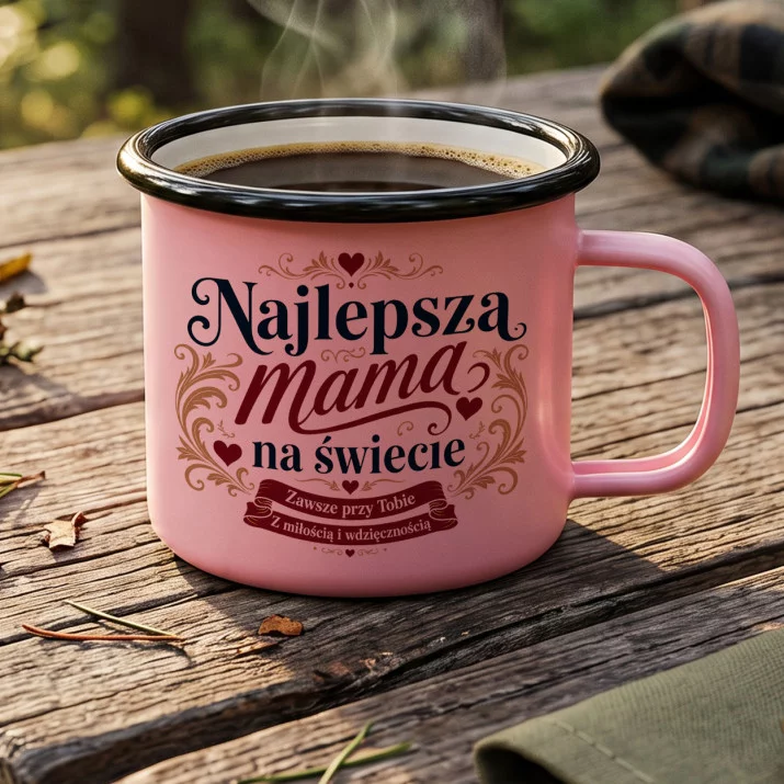 Kubek Emaliowany Na Dzień Mamy Prezent Dla Mamy Kobiety: Barokowa Elegancja Kubek Emaliowany Na Dzień Mamy Prezent Dla Mamy Kobiety: Barokowa Elegancja