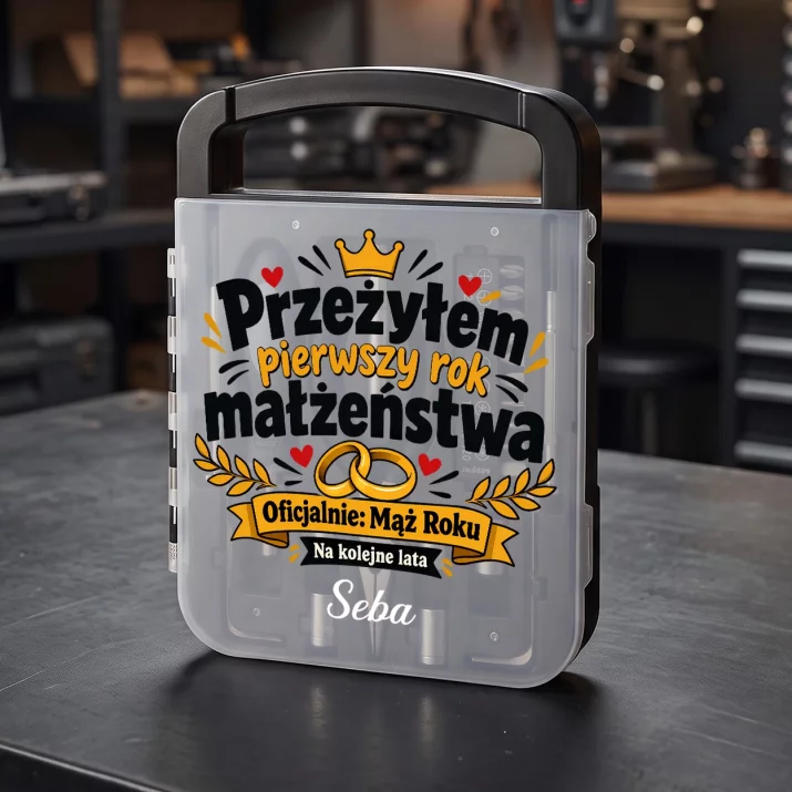 Zestaw Narzędzi Na Pierwszą Rocznicę Ślubu Prezent Na Walentynki Dla Mężczyzny: Przeżyłem Pierwszy Rok Zestaw Narzędzi Na Pierwszą Rocznicę Ślubu Prezent Na Walentynki Dla Mężczyzny: Przeżyłem Pierwszy Rok