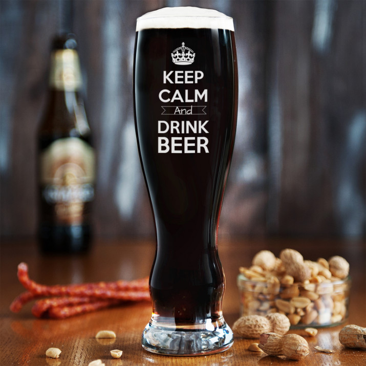 Keep calm - Grawerowana Szklanka do piwa