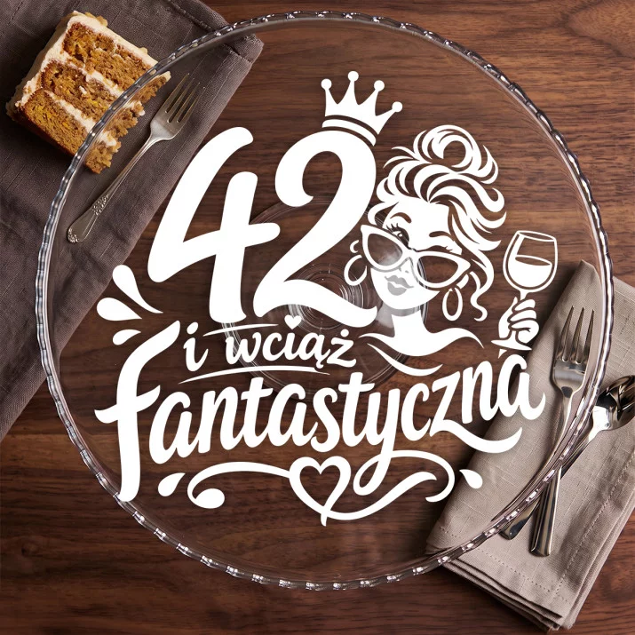 Patera Na Ciasto Dla 42 Latki Prezent Na 40 Urodziny Dla Kobiety: Dojrzały Humor Patera Na Ciasto Dla 42 Latki Prezent Na 40 Urodziny Dla Kobiety: Dojrzały Humor