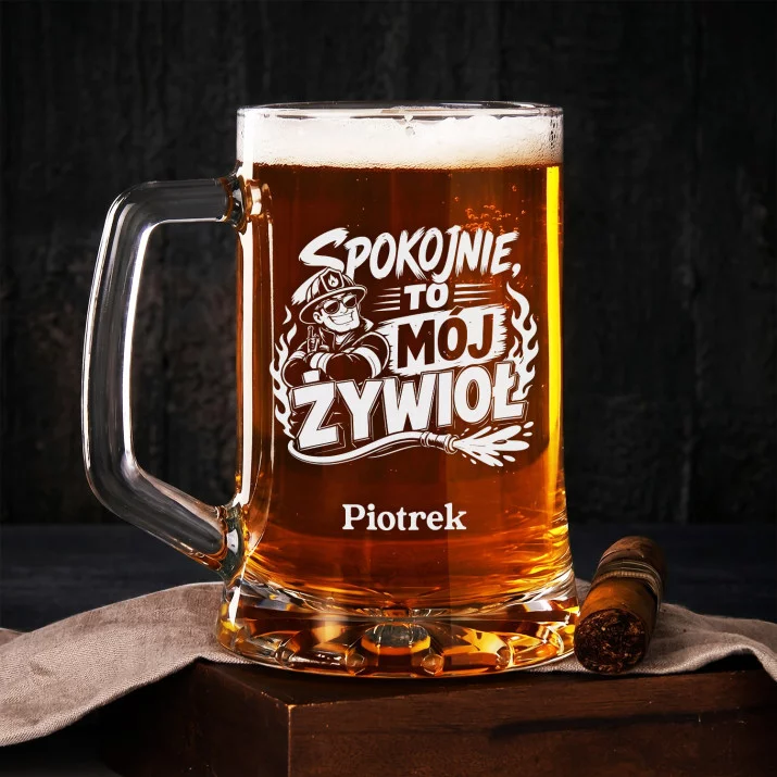 Kufel Personalizowany Dla Strażaka Prezent Dla Mężczyzny: Spokojnie, To Mój Żywioł Kufel Personalizowany Dla Strażaka Prezent Dla Mężczyzny: Spokojnie, To Mój Żywioł