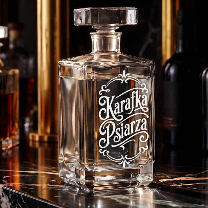 Karafka Do Wódki z Grawerem Dla Miłośnika Psów Prezent: Karafka Psiarza
