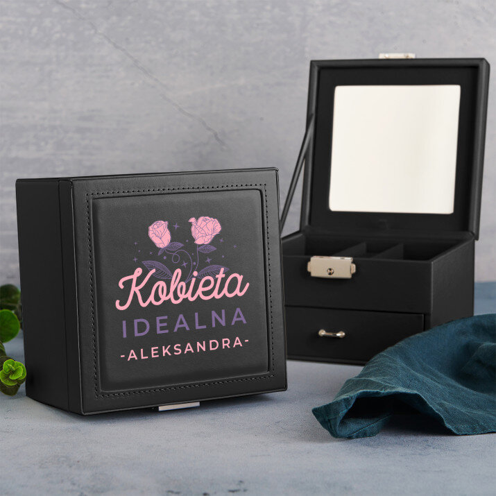 Kobieta idealna - Szkatułka czarna z lusterkiem
