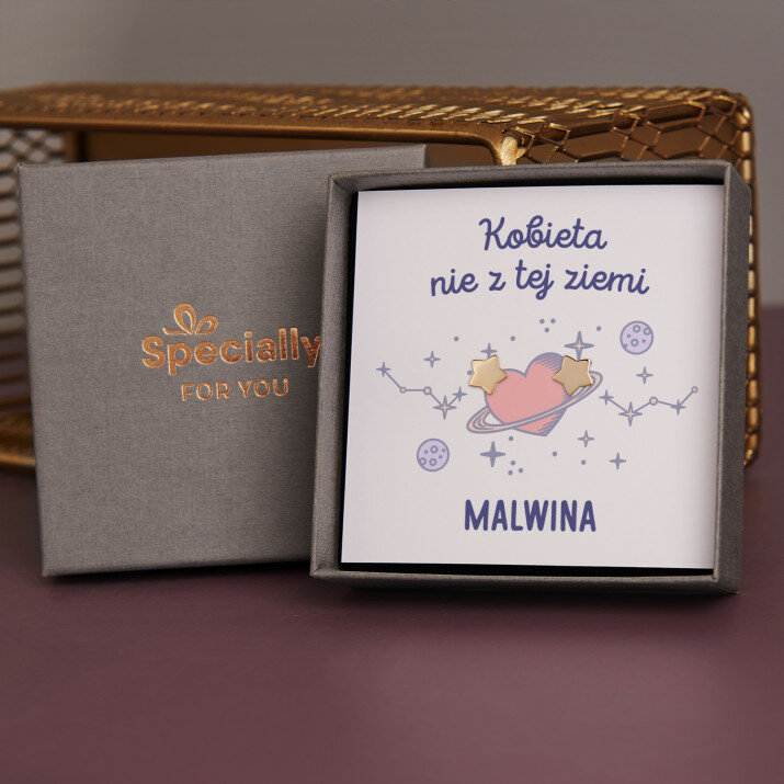 Kobieta nie z tej ziemi - Pozłacane kolczyki gwiazdki