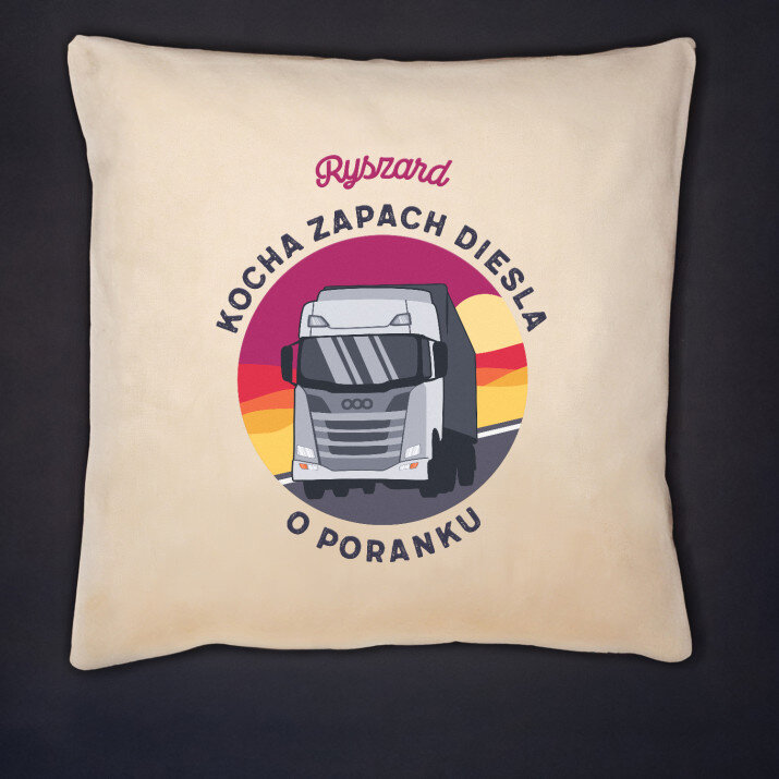 Kocha zapach diesla o poranku - Poduszka dekoracyjna