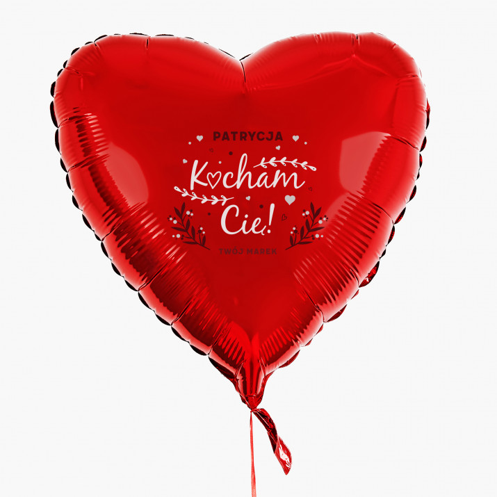 Kocham Cię - Balon z helem - Serce