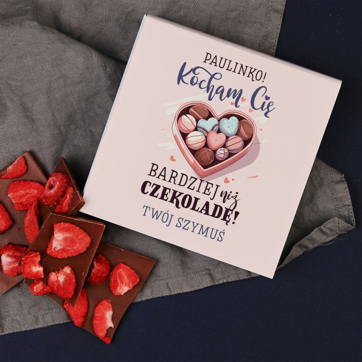 Kocham cię bardziej niż czekoladę - Czekolada z truskawkami