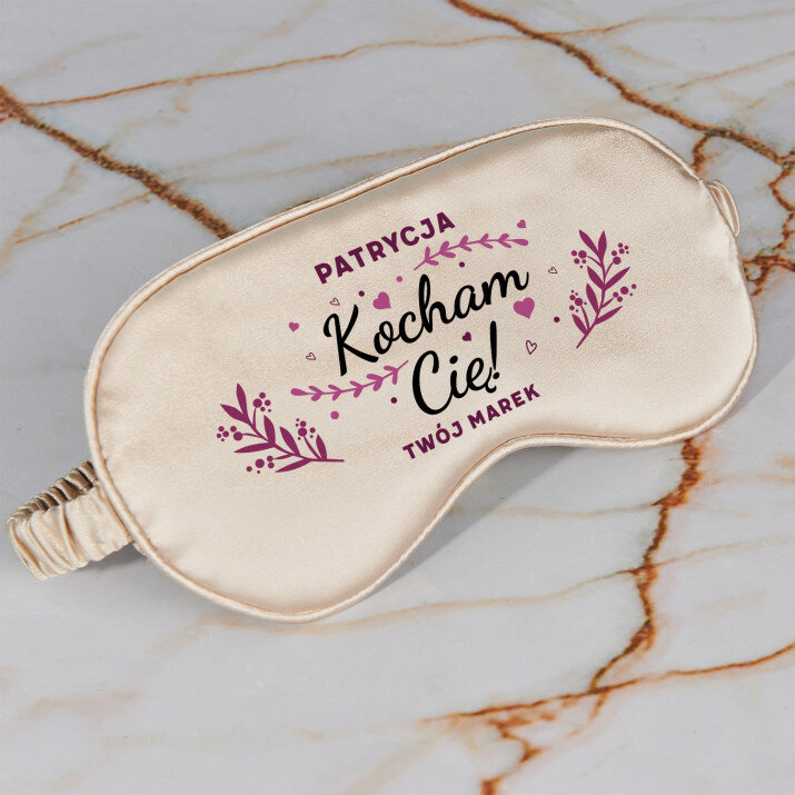 Kocham cię - Satynowa opaska na oczy
